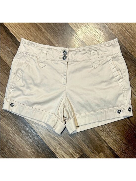 Pants - Cream Cargo Shorts Relaxed Fit